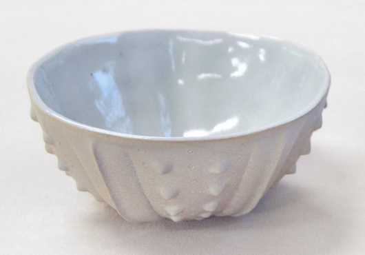 Urchin Rice Bowl - Limestone, Urchin Bowls -  artwork by Emily Miller