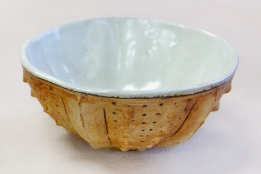 Urchin Rice Bowl - Sandstone & White, Urchin Bowls -  artwork by Emily Miller