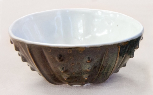 Urchin Rice Bowl - Tortoiseshell & White, Urchin Bowls -  artwork by Emily Miller