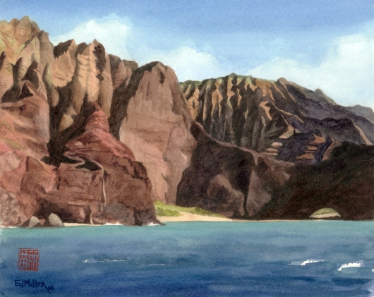 Kauai Artwork by Hawaii Artist Emily Miller - Na Pali Arch