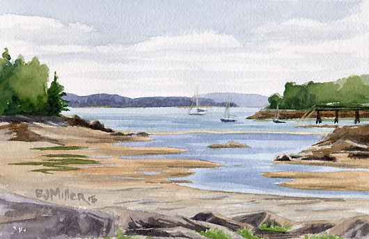 Northwest Harbor, Deer Isle, Down East Maine -  artwork by Emily Miller