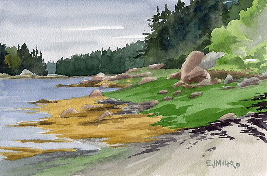 Sunshine Bar, Deer Isle, Down East Maine -  artwork by Emily Miller