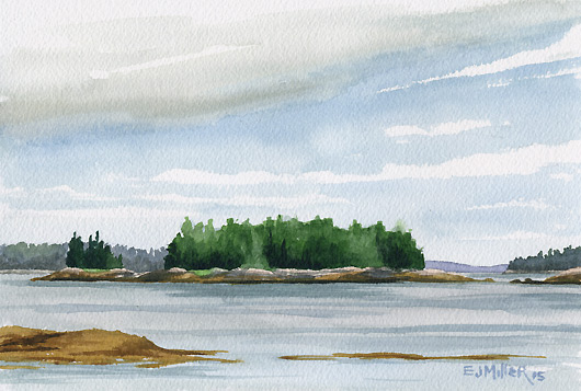Little Freese Island, Down East Maine -  artwork by Emily Miller