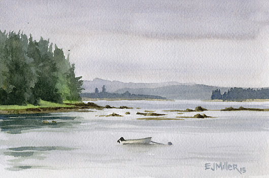 Reach Beach, Deer Isle, Down East Maine -  artwork by Emily Miller