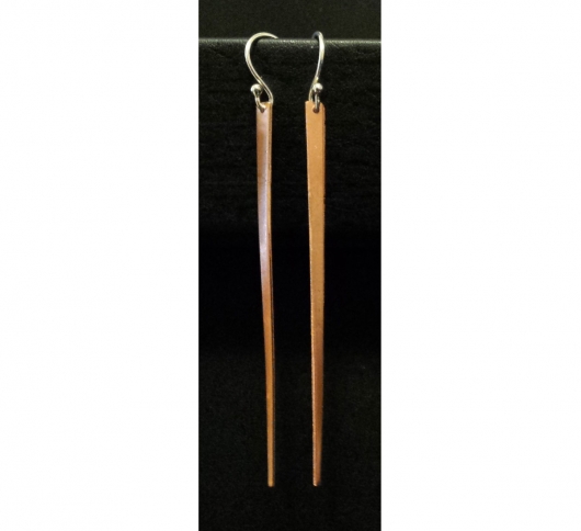 Copper Earrings - long spears