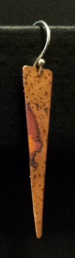 Copper Earrings - patina triangles