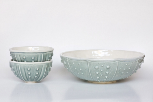  Urchin Serving Bowl - Aqua, Urchin Bowls -  artwork by Emily Miller