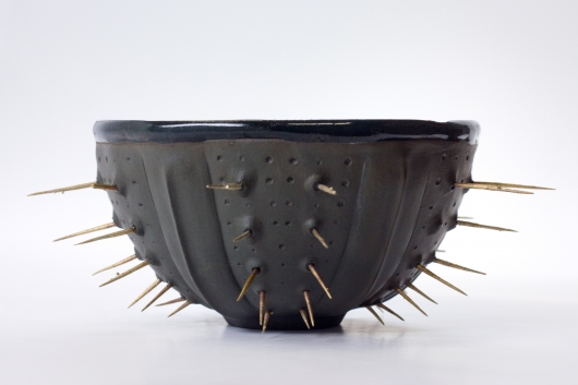  Urchin Rice Bowl - White & Yellow, Urchin Bowls -  artwork by Emily Miller