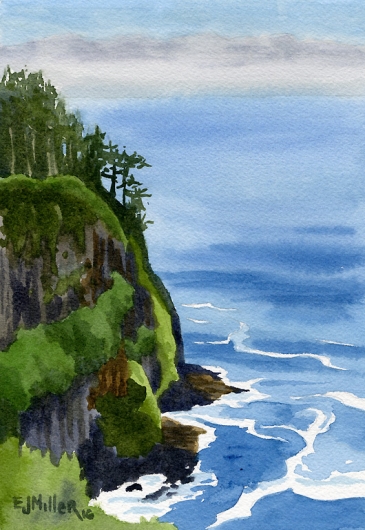 Cape Meares sea cliff, Oregon Coast - oregon coast artwork by Emily Miller