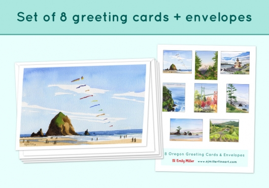 Greeting card set - Oregon, Oregon -  artwork by Emily Miller
