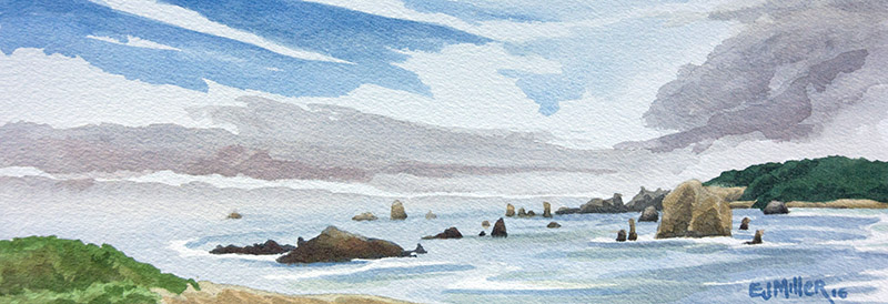 North from Cape Blanco, Oregon Coast - oregon coast artwork by Emily Miller