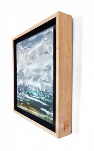  Rain over Marshlands, cascadia winter - abstract art, contemporary art, painting, gray, landscape artwork by Emily Miller