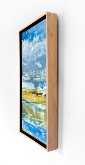  Clearing Storm, cascadia winter - abstract art, contemporary art, painting, blue, yellow artwork by Emily Miller