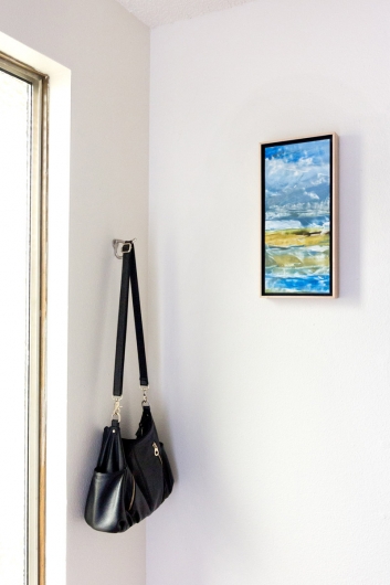  Clearing Storm, cascadia winter - abstract art, contemporary art, painting, blue, yellow artwork by Emily Miller