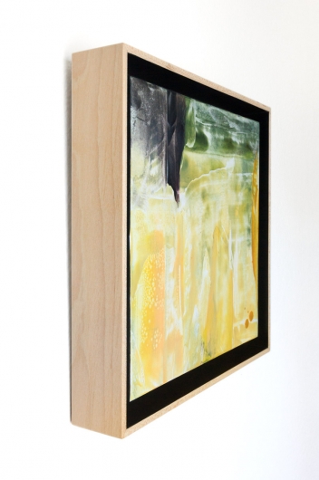  Tall Grass, cascadia winter - abstract art, contemporary art, painting, yellow, black artwork by Emily Miller