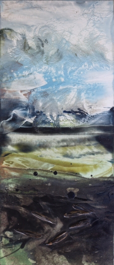  Storm Light, cascadia winter - abstract art, contemporary art, painting, black artwork by Emily Miller