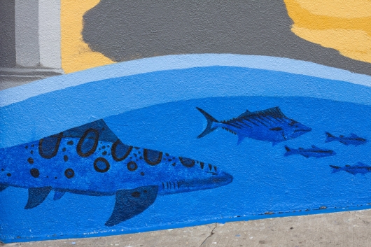  Lincoln Pier mural, installations - santa monica, mural, beach, bike path artwork by Emily Miller