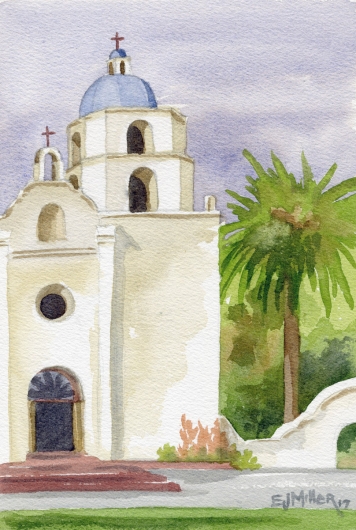 Mission San Luis Rey, California - mission, church, san diego artwork by Emily Miller