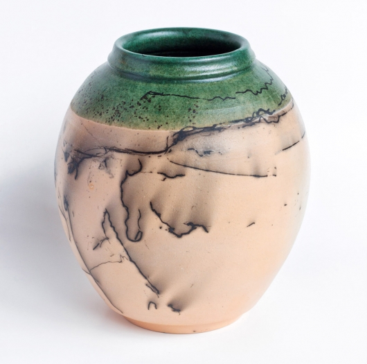 Horsehair Raku urn, Ceramics -  artwork by Emily Miller