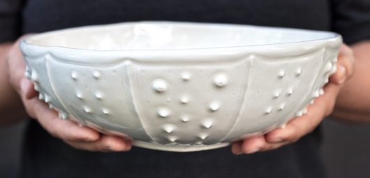  Urchin Rice Bowl - White & Yellow, Urchin Bowls -  artwork by Emily Miller