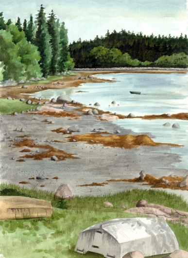 Mud Flats at Deer Isle, Down East Maine -  artwork by Emily Miller