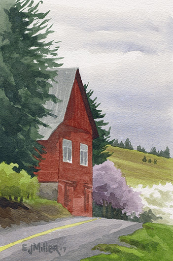 Spring at David Hill, Countryside -  artwork by Emily Miller