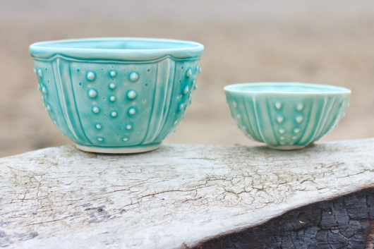  Urchin Mini bowl - aqua, Urchin Bowls -  artwork by Emily Miller