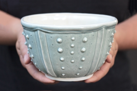  Urchin Rice Bowl - White & Yellow, Urchin Bowls -  artwork by Emily Miller