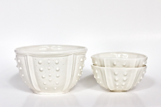  Urchin Soup Bowl - White, Urchin Bowls -  artwork by Emily Miller