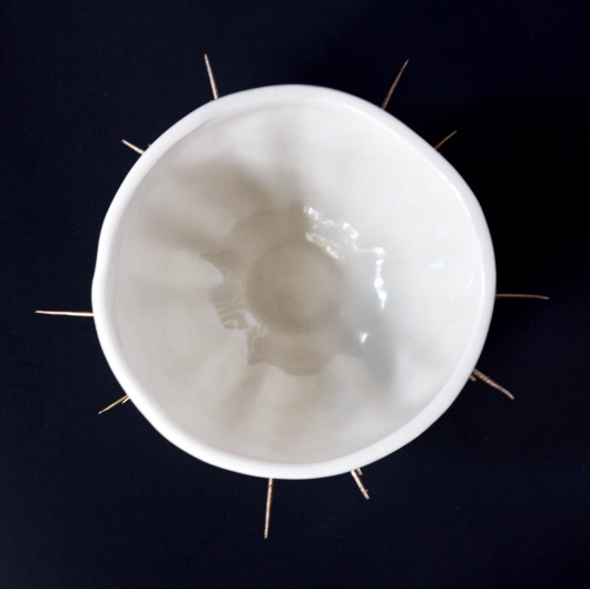  White Spiny Urchin bowl, Urchin Bowls -  artwork by Emily Miller