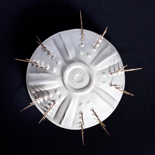  Urchin Rice Bowl - White & Yellow, Urchin Bowls -  artwork by Emily Miller