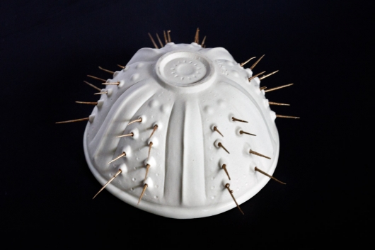  Urchin Rice Bowl - White & Yellow, Urchin Bowls -  artwork by Emily Miller