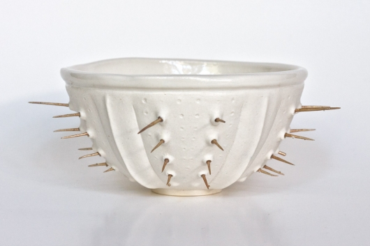 White Spiny Urchin bowl, Urchin Bowls -  artwork by Emily Miller