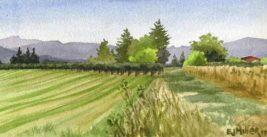 Oregon Summer Fields II, Countryside -  artwork by Emily Miller