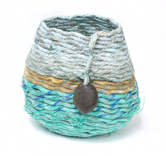 Sand Beach Basket, Ghost Net Baskets -  artwork by Emily Miller