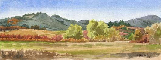 Autumn Hills, Oregon Wine Country, Countryside - wine country artwork by Emily Miller