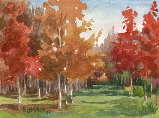 Fall Color, Countryside -  artwork by Emily Miller