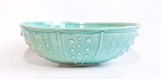 Urchin Serving Bowl - Aqua, Urchin Bowls -  artwork by Emily Miller