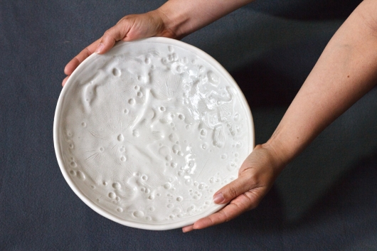 Full Moon, Medium Urchin Rice Bowl - White & Yellow, Urchin Bowls -  artwork by Emily Miller