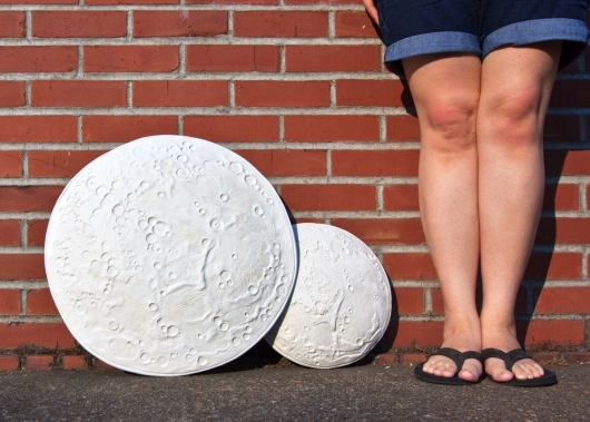 Full Moons in Large and Medium Urchin Rice Bowls, Color Dots set, Urchin Bowls -  artwork by Emily Miller