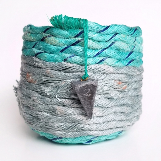 Gray and Aqua Basket •