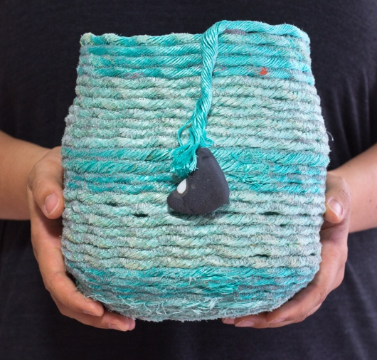  Blue Stripe - Oregon Baskets, Ghost Net Baskets -  artwork by Emily Miller