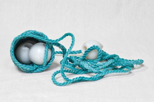 Small - Pearl (2018) Ukidama - Japanese Oregon Baskets, Ghost Net Baskets -  artwork by Emily Miller