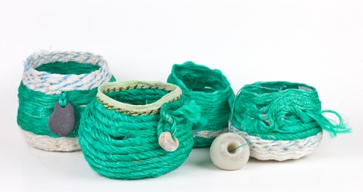 2020 series Ukidama - Japanese Oregon Baskets, Ghost Net Baskets -  artwork by Emily Miller