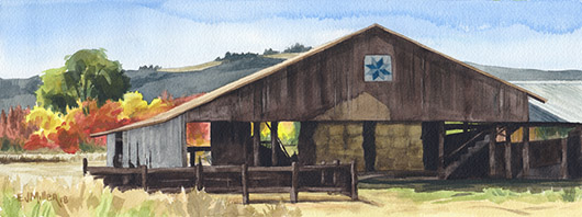 Noon at L Bar T Ranch, Countryside - forest grove artwork by Emily Miller