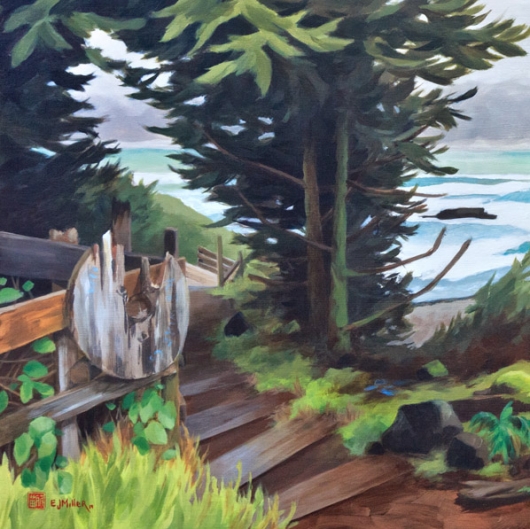  Forest Trail to Short Beach, Oregon Coast - short beach, seventh generation artwork by Emily Miller