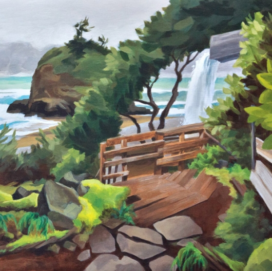  ,  - beach, ocean, sea, coast, na pali, napali, cliffs, coast, mountains artwork by Emily Miller