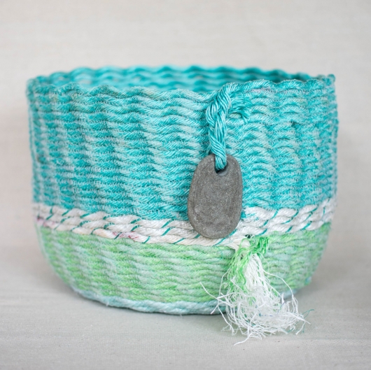  Sunrise Shell - Hawaii Baskets, Ghost Net Baskets - rope baskets artwork by Emily Miller