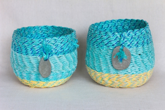  Urchin Rice Bowl - White & Yellow, Urchin Bowls -  artwork by Emily Miller