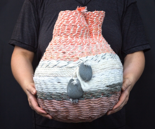 Twin Gooseneck Basket, Ghost Net Baskets -  artwork by Emily Miller